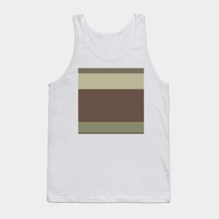 The onliest tranquility of Quincy, Pastel Brown, Camouflage Green, Sage and Artichoke stripes. Tank Top